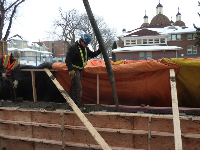 Concrete pour for grade beams